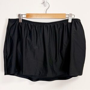 Island Escape Swim Skirt Bottom Womens 18W Black Thigh Minimizer Plus Size NWT